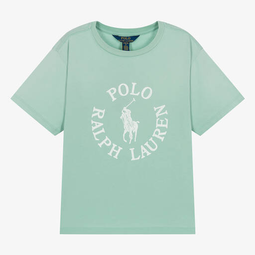 Ralph Lauren-Teen Girls Green Cotton T-Shirt | Childrensalon
