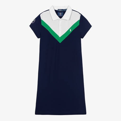 Polo Ralph Lauren-Teen Girls Navy Blue Wimbledon Polo Dress | Childrensalon