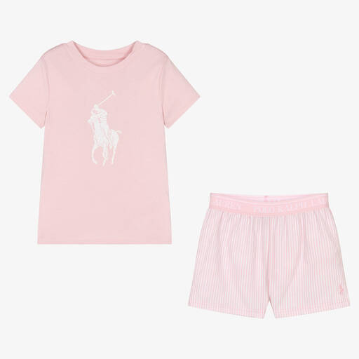 Ralph Lauren-Teen Girls Pink Cotton Big Pony Pyjamas | Childrensalon
