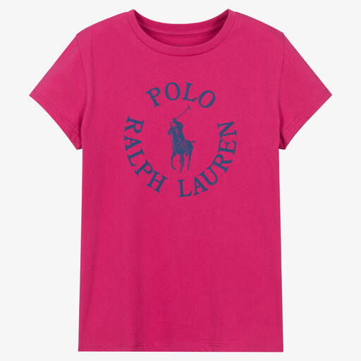 Ralph Lauren-Teen Girls Pink Cotton Big Pony T-Shirt | Childrensalon