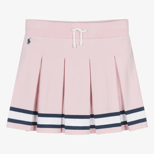 Ralph Lauren-Teen Girls Pink Cotton Pleated Skort | Childrensalon