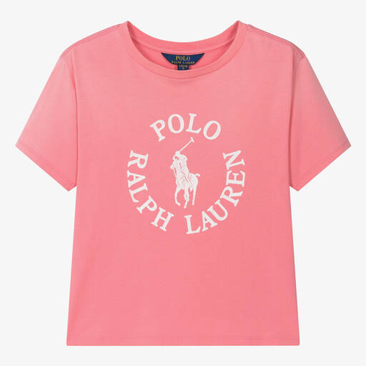 Ralph Lauren-Teen Girls Pink Cotton T-Shirt | Childrensalon