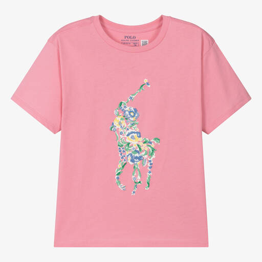 Ralph Lauren-Teen Girls Pink Cotton T-Shirt | Childrensalon