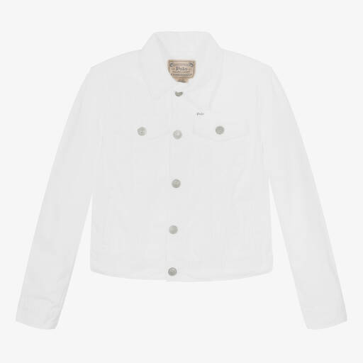 Ralph Lauren-Teen Girls White Denim Jacket | Childrensalon
