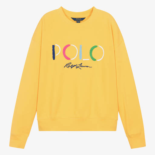 Ralph Lauren-Teen Girls Yellow Cotton Sweatshirt | Childrensalon