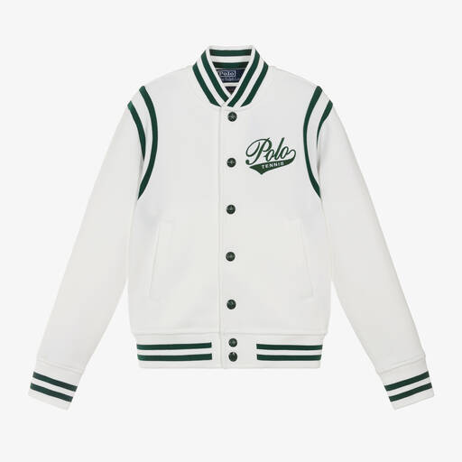 Ralph Lauren- White Wimbledon Bomber Jacket | Childrensalon