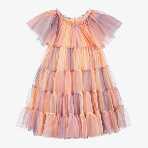 RaspberryPlum-فستان تول متدرج الألون (أومبري) لون زهرى وبنفسجى أورجوانى | Childrensalon