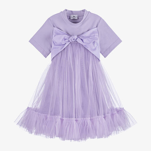 RaspberryPlum-Girls Purple Jersey & Tulle Dress | Childrensalon