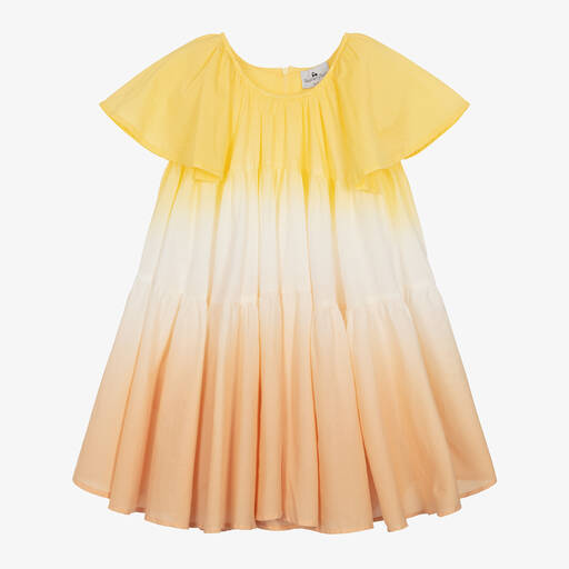 RaspberryPlum-Girls Yellow Ombré Cotton Dress | Childrensalon