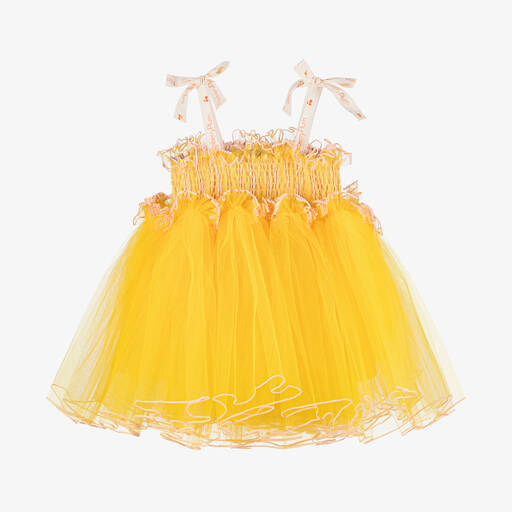 RaspberryPlum-Girls Yellow Tulle Dress | Childrensalon