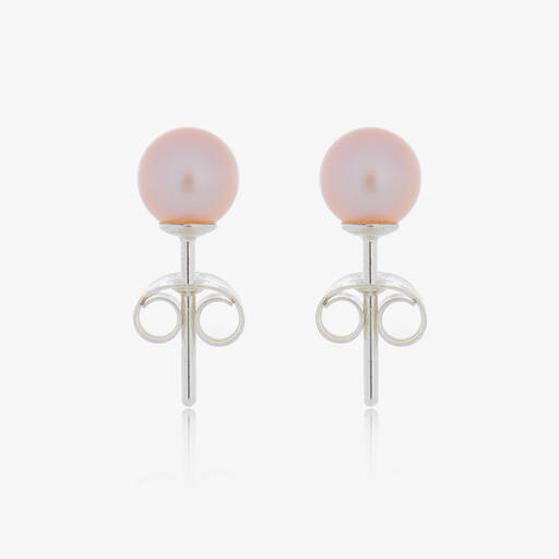 Raw Pearls-Girls Pink Pearl Earrings (5mm) | Childrensalon