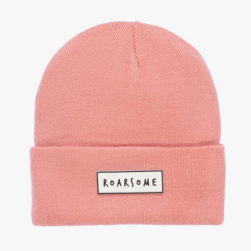 Roarsome-Dark Pink Knitted Beanie Hat | Childrensalon