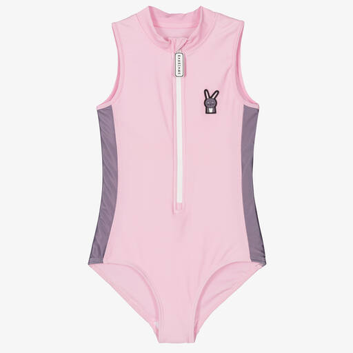 Roarsome-Girls Pink Hop The Bunny Swimsuit (UPF50+) | Childrensalon