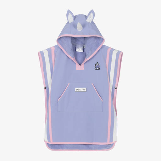 Roarsome-Poncho de bain violette licorne fille | Childrensalon