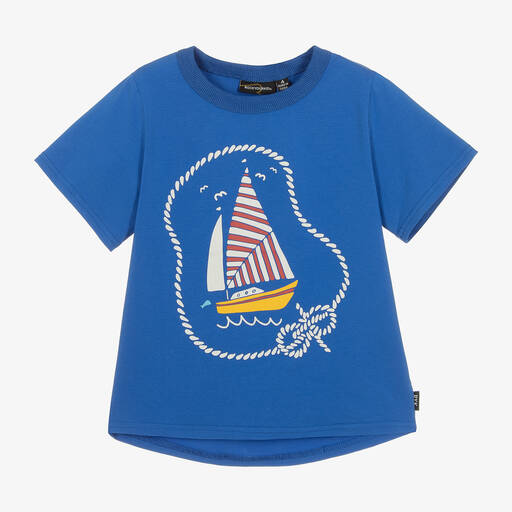 Rock Your Baby-Boys Blue Cotton Yacht T-Shirt | Childrensalon