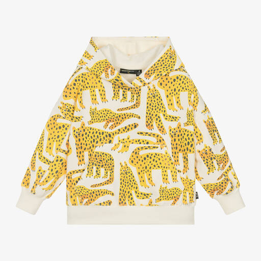 Rock Your Baby-Boys Ivory Cotton Leopard Hoodie | Childrensalon