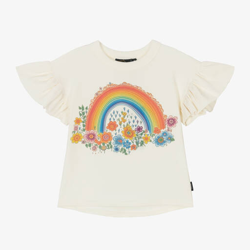 Rock Your Baby-Girls Ivory Rainbow Cotton T-Shirt | Childrensalon