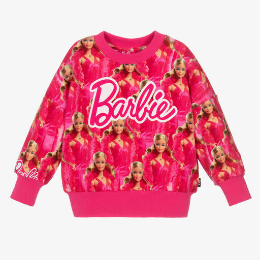 Rock Your Baby-Girls Pink Barbie Doll Cotton Sweatshirt | Childrensalon