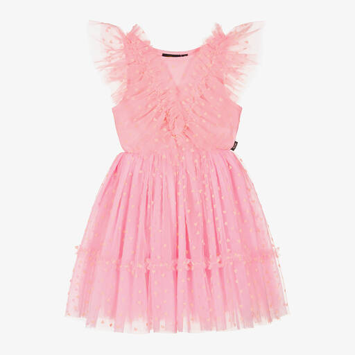 Rock Your Baby-Girls Pink Heart Tulle Dress | Childrensalon
