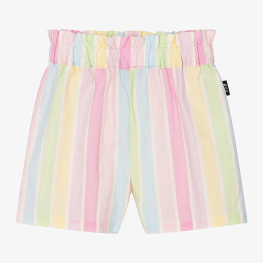 Rock Your Baby-Girls Pink & Pastel Stripe Cotton Shorts | Childrensalon