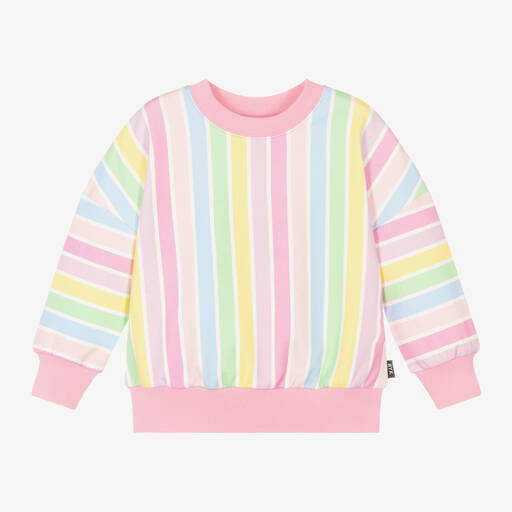 Rock Your Baby-Girls Pink & Pastel Stripe Cotton Sweatshirt | Childrensalon