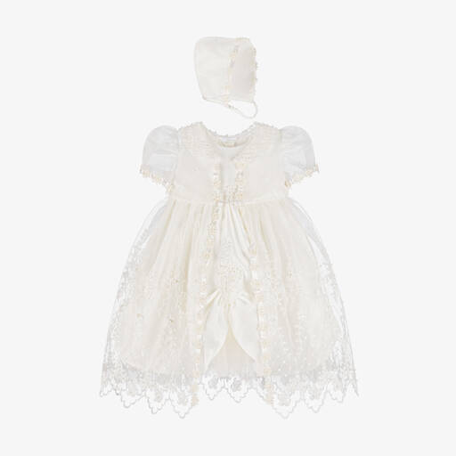 Romano-Ensemble robe ivoire de cérémonie bébé fille | Childrensalon