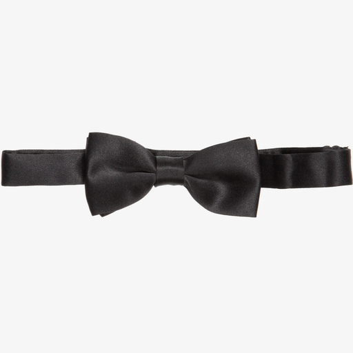Romano-Черный атласный галстук-бабочка для мальчиков (10 см) | Childrensalon