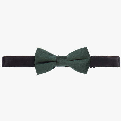 Romano-Boys Green Velvet Bow Tie (10cm) | Childrensalon