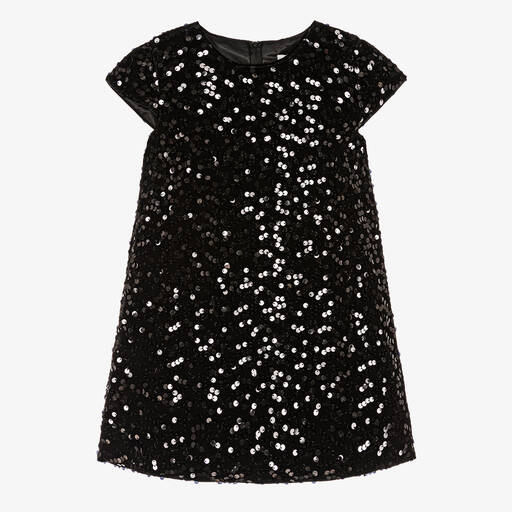 Romano-فستان مخمل و ترتر لون أسود  | Childrensalon