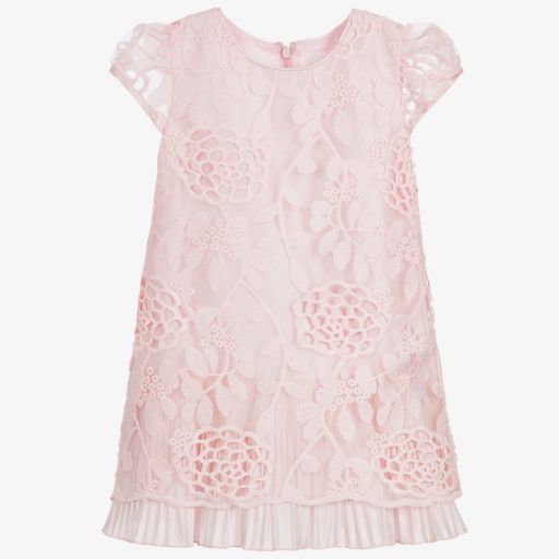 Romano-Girls Pink Floral Lace Dress | Childrensalon
