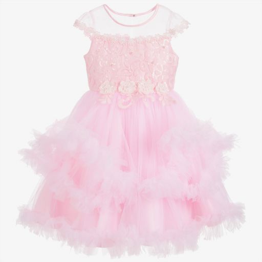 Romano-Розовое платье из тюля для девочек | Childrensalon
