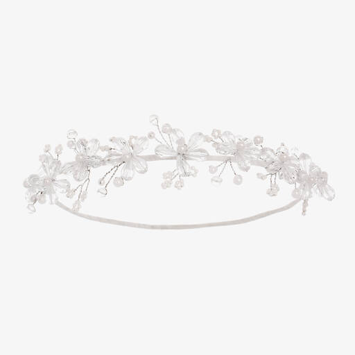 Romano-Girls White Floral Beaded Headband | Childrensalon
