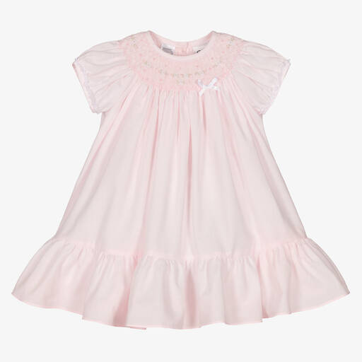 Sarah Louise-Baby Girls Pink Smocked Dress | Childrensalon