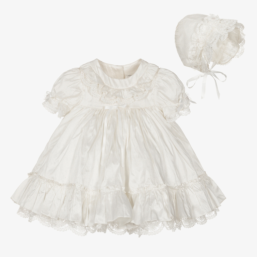 Sarah Louise-Baby Ivory Silk Dress Set | Childrensalon