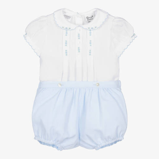 Sarah Louise-Baby-Anzug in Blau und Weiß | Childrensalon