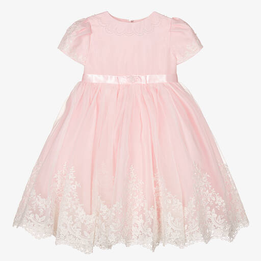 Sarah Louise-Girls Pale Pink Organza Dress | Childrensalon