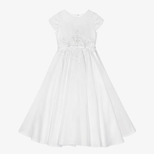 Sarah Louise-Белое церемониальное платье из атласа | Childrensalon