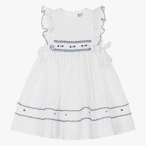 Sarah Louise-Girls White Smocked Dress | Childrensalon