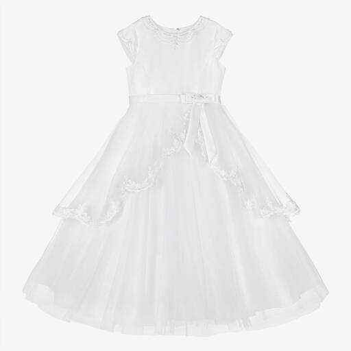 Sarah Louise-Белое церемониальное платье из тюля | Childrensalon