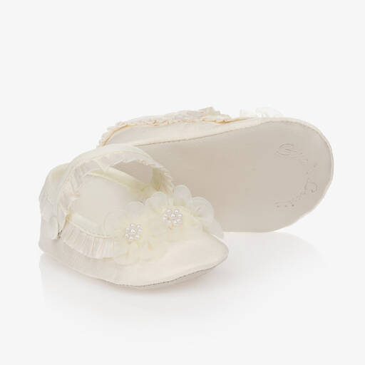 Sarah Louise-Ivory Baby Pre-Walker Shoes | Childrensalon