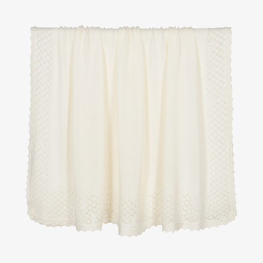 Sarah Louise-Ivory Knitted Blanket (124cm) | Childrensalon