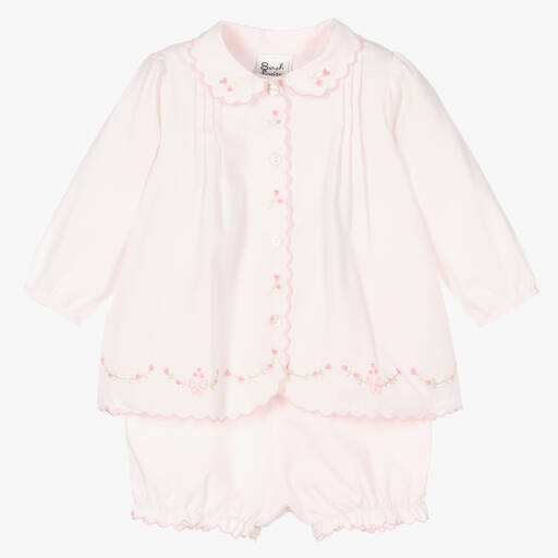 Sarah Louise-Розовый топ и шорты из хлопка для малышей | Childrensalon