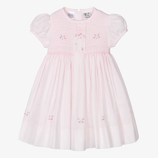Sarah Louise-Розовое платье со сборками ручной работы для малышей | Childrensalon