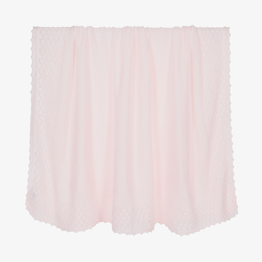 Sarah Louise-Couverture rose en tricot (148 cm) | Childrensalon