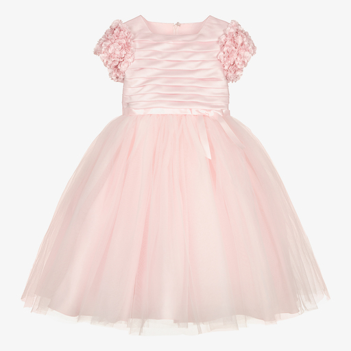 Sarah Louise-Pink Satin & Tulle Dress | Childrensalon