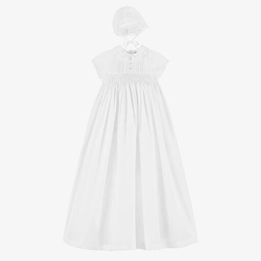 Sarah Louise-Комплект из белого церемониального платья и капора | Childrensalon
