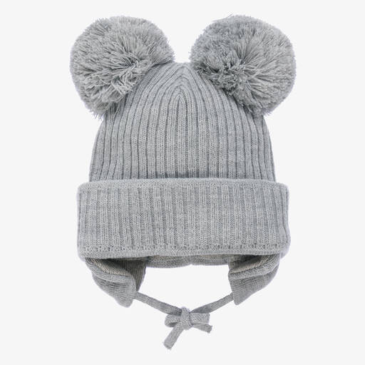 Sätila of Sweden-Grey Minnie Double Pom-Pom Hat | Childrensalon