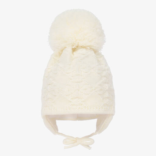 Sätila of Sweden-Ivory Cassie Giant Pom-Pom Hat | Childrensalon