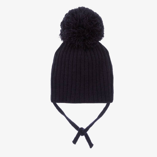 Sätila of Sweden-Navy Blue Park Large Pom-Pom Hat | Childrensalon