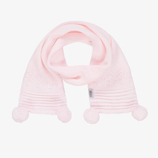 Sätila of Sweden-Розовый вязаный шарф Belle (88см) | Childrensalon